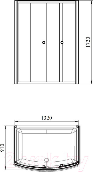 Изображение товара Душевой уголок Radomir Диана / 1-09-1-0-0-0140 (прозрачное стекло/белый)