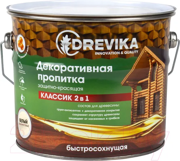 Изображение товара Пропитка для дерева Drevika Классик 2в1 (2.7л, тик)