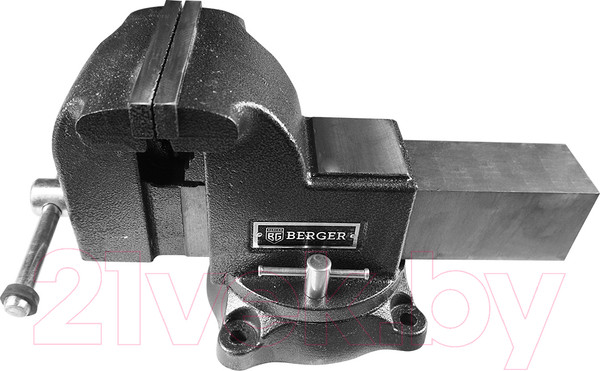 Изображение товара Тиски BERGER Чугун. поворотные с трубным зажимом и наковальней 150мм / BG1338