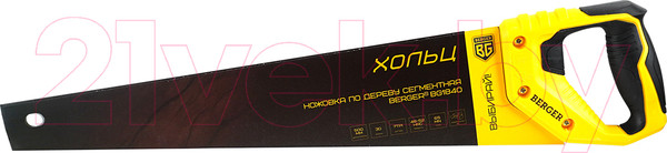 Изображение товара Ножовка BERGER По дереву сегментная 500мм 3D заточка 7TPI / BG1840