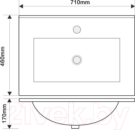 Изображение товара Умывальник Oliveeka S70 (белый)