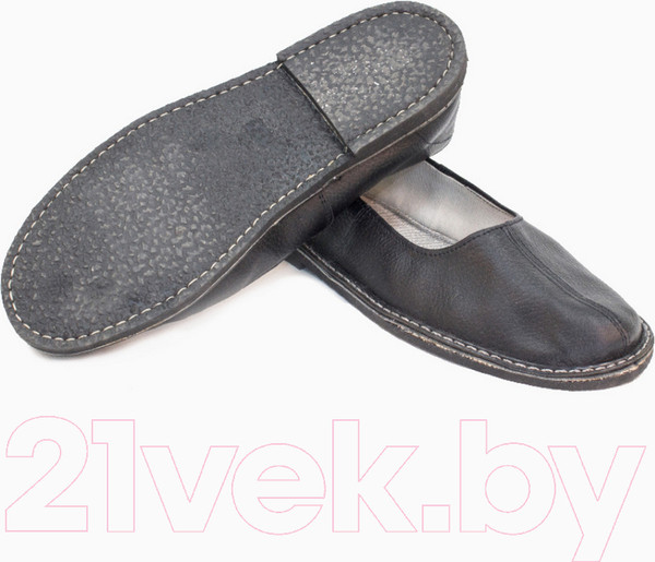 Изображение товара Тапочки рабочие Координат Кожаные на подошве из пористой резины (р.37, черный)