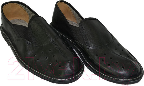 Изображение товара Тапочки рабочие Координат Кожаные с перфорацией на подошве из пористой резины (р.37, черный)