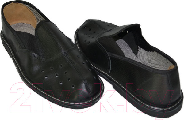 Изображение товара Тапочки рабочие Координат Кожаные с перфорацией на подошве из пористой резины (р.37, черный)