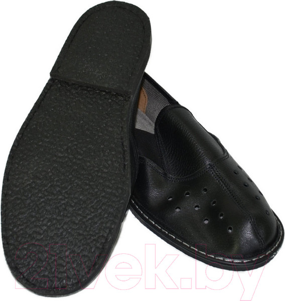 Изображение товара Тапочки рабочие Координат Кожаные с перфорацией на подошве из пористой резины (р.37, черный)