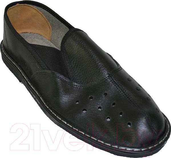 Изображение товара Тапочки рабочие Координат Кожаные с перфорацией на подошве из пористой резины (р.45, черный)