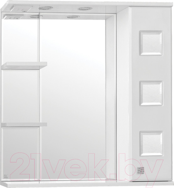 Изображение товара Шкаф с зеркалом для ванной Style Line Крокус 75 (с подсветкой)