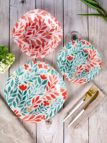 Изображение товара Набор тарелок Luminarc Alvis Red SQ907458 (18шт)