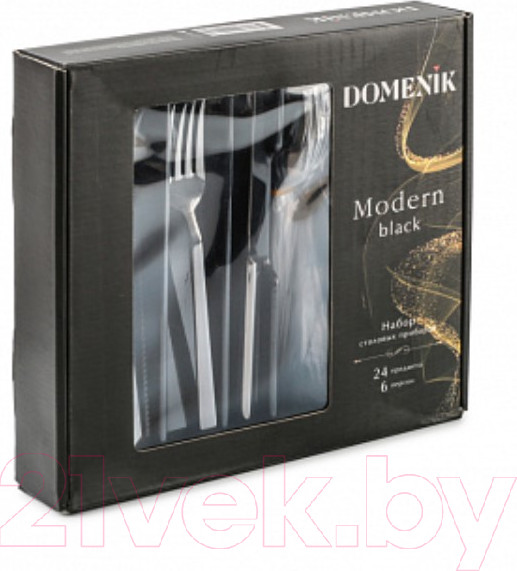 Изображение товара Набор столовых приборов Domenik Modern Black DMC155 (24шт)