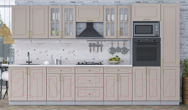 Изображение товара Кухонный гарнитур Интерлиния Мила Шато 3.6В (луна/луна/бискайская сосна)