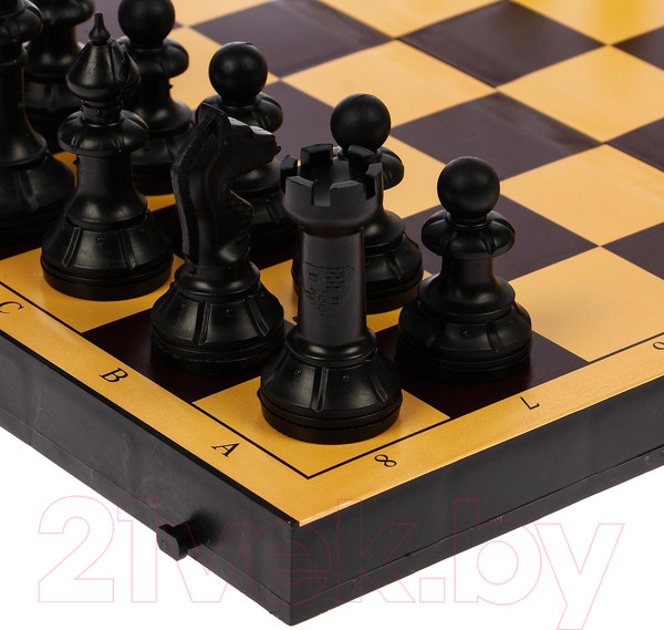 Изображение товара Набор настольных игр Sima-Land 2 в 1 Семейная шахматы, шашки, доска пластик / 3091529