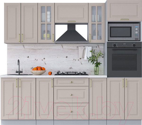 Изображение товара Кухонный гарнитур Интерлиния Мила Шато 2.4В (луна/луна/бискайская сосна)