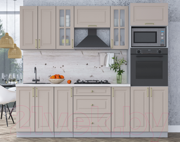 Изображение товара Кухонный гарнитур Интерлиния Мила Шато 2.4В (луна/луна/бискайская сосна)