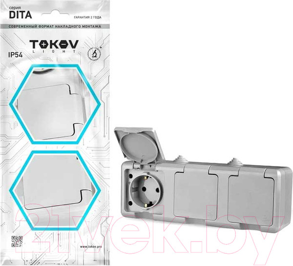 Изображение товара Розетка Tokov Electric Dita TKL-DT-R3Z-C06-IP54
