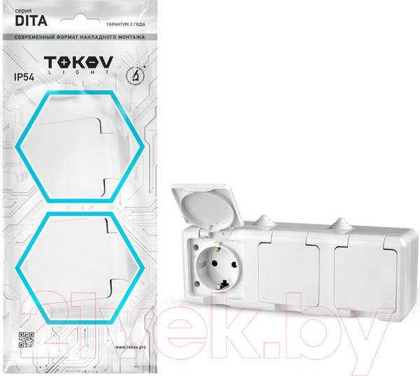 Изображение товара Розетка Tokov Electric Dita TKL-DT-R3Z-C01-IP54