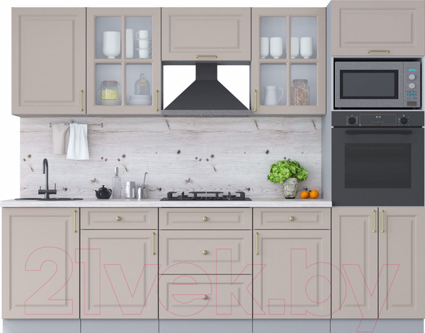 Изображение товара Кухонный гарнитур Интерлиния Мила Шато 2.7В (луна/луна/бискайская сосна)