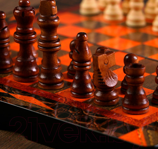 Изображение товара Набор настольных игр Sima-Land 3 в 1 Ламиран: шахматы, шашки, нарды / 3635884