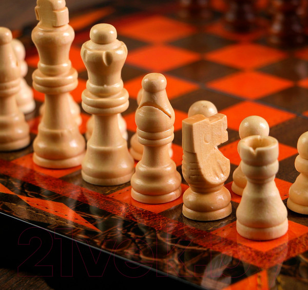 Изображение товара Набор настольных игр Sima-Land 3 в 1 Ламиран: шахматы, шашки, нарды / 3635884