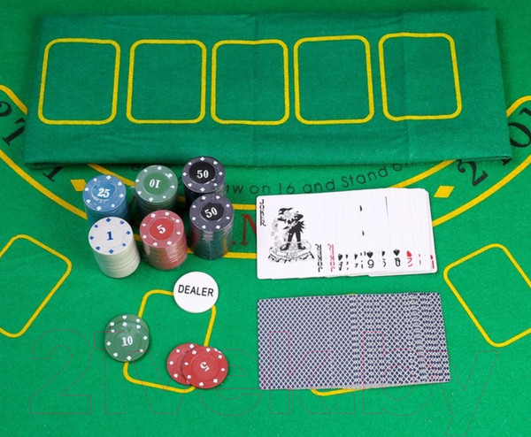 Изображение товара Набор для покера Sima-Land Карты 2 колоды, фишки 120шт / 637895