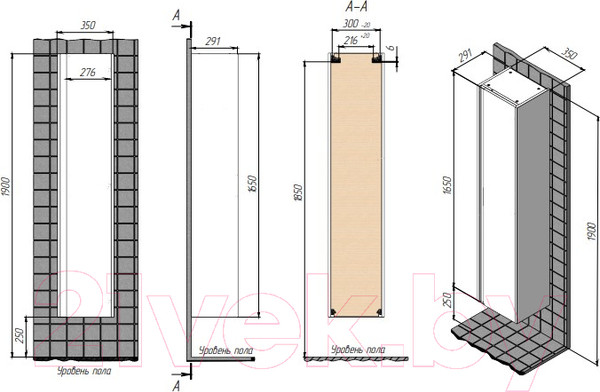 Изображение товара Шкаф-пенал для ванной Briz Берн 35 / 238 04-00035-00 00 ВЕЛ