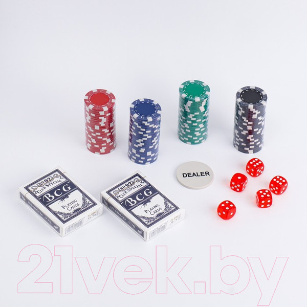 Изображение товара Набор для покера Sima-Land Карты 2 колоды, фишки 100шт / 278721
