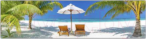 Изображение товара Фотофасад Arthata Пляж, пальмы, море / FotoSetka-600-114 (600x156)