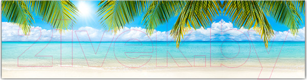 Изображение товара Фотофасад Arthata Пляж, пальмы, море / FotoSetka-600-119 (600x156)