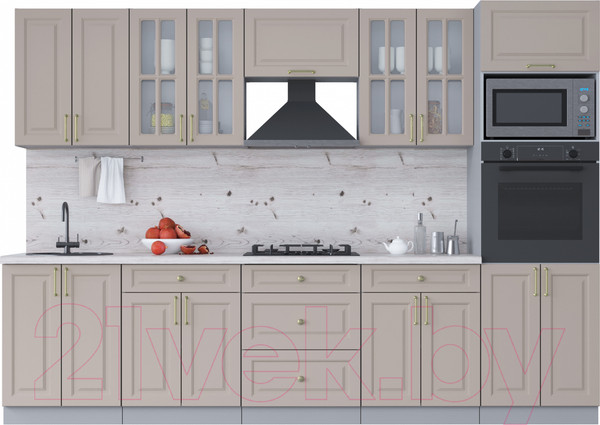 Изображение товара Кухонный гарнитур Интерлиния Мила Шато 3.0В (луна/луна/бискайская сосна)