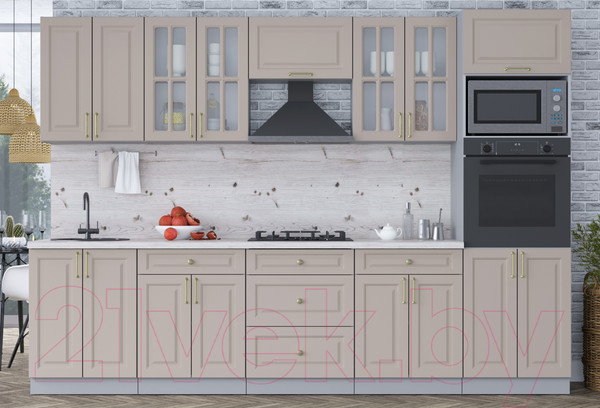 Изображение товара Кухонный гарнитур Интерлиния Мила Шато 3.0В (луна/луна/бискайская сосна)