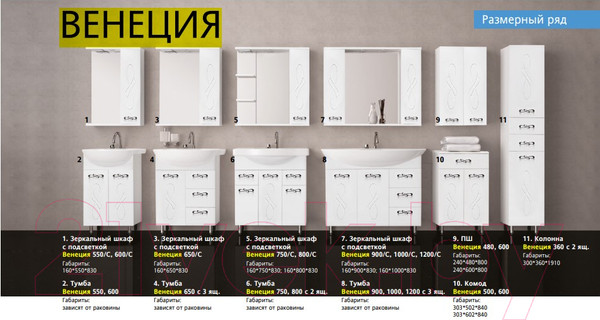 Изображение товара Шкаф с зеркалом для ванной Style Line Венеция 60см (с подсветкой)