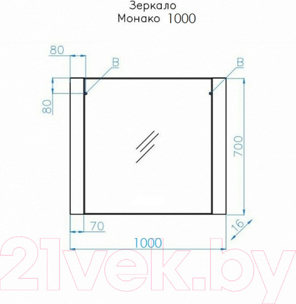 Изображение товара Зеркало Style Line Монако 100