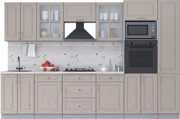 Изображение товара Кухонный гарнитур Интерлиния Мила Шато 3.2В (луна/луна/бискайская сосна)