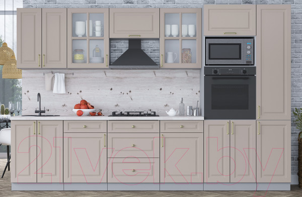 Изображение товара Кухонный гарнитур Интерлиния Мила Шато 3.2В (луна/луна/бискайская сосна)