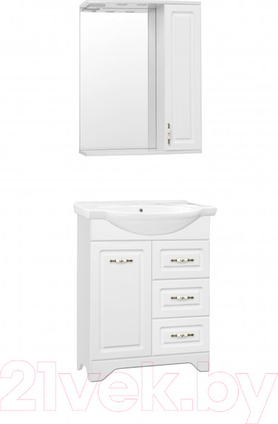 Изображение товара Шкаф с зеркалом для ванной Style Line Олеандр-2 65 (с подсветкой)