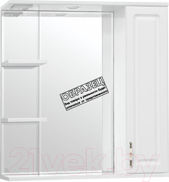 Изображение товара Шкаф с зеркалом для ванной Style Line Олеандр-2 70 (с подсветкой)