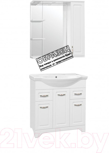 Изображение товара Шкаф с зеркалом для ванной Style Line Олеандр-2 70 (с подсветкой)