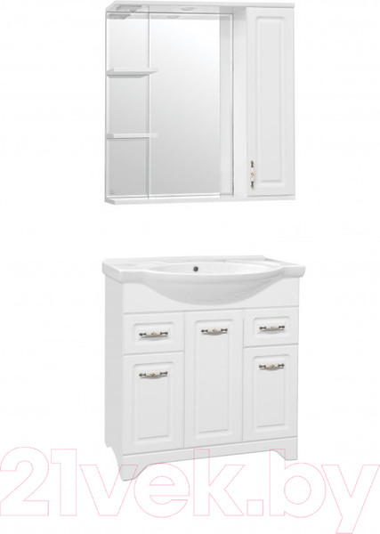 Изображение товара Шкаф с зеркалом для ванной Style Line Олеандр-2 75 (с подсветкой)