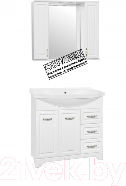 Изображение товара Шкаф с зеркалом для ванной Style Line Олеандр-2 120 (с подсветкой)