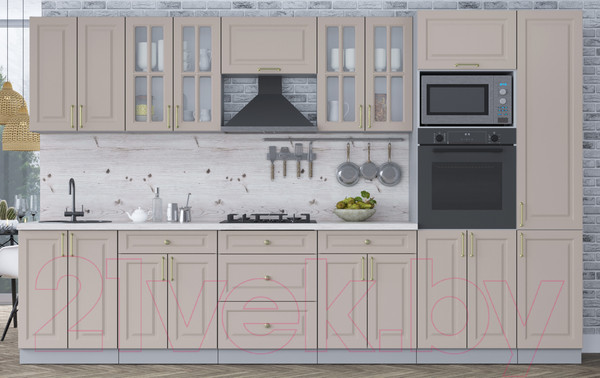 Изображение товара Кухонный гарнитур Интерлиния Мила Шато 3.4В (луна/луна/бискайская сосна)