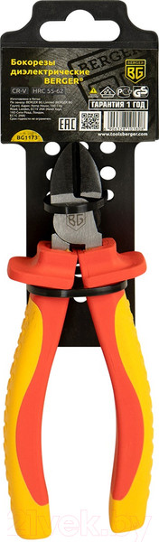 Изображение товара Бокорезы BERGER Диэлектрические до 1000V 170мм / BG1173