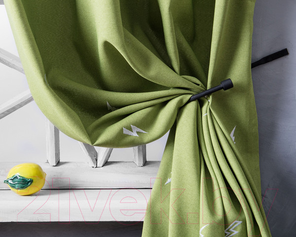 Изображение товара Комплект штор Pasionaria Флэш 290x280 с подхватами (зеленый)