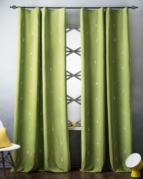 Изображение товара Комплект штор Pasionaria Флэш 290x280 с подхватами (зеленый)