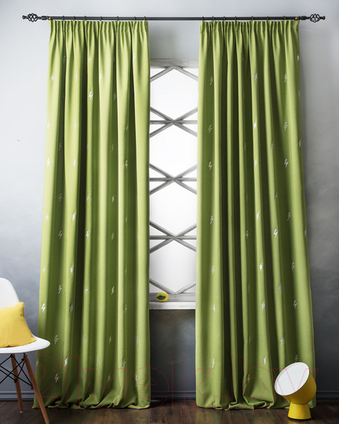 Изображение товара Комплект штор Pasionaria Флэш 290x280 с подхватами (зеленый)