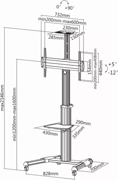 Изображение товара Стойка для ТВ/аппаратуры SBOX TV MAX VESA FS-446