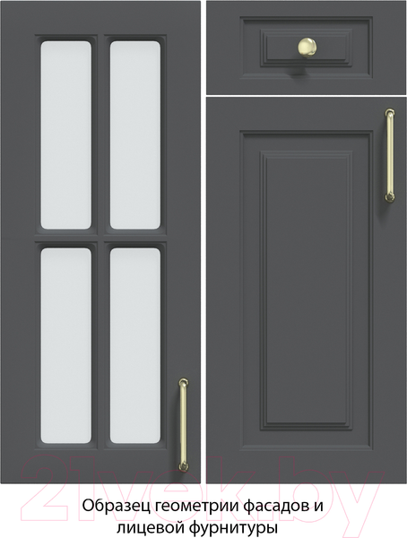 Изображение товара Кухонный гарнитур Интерлиния Мила Шато 1.5x3.6 правая (белый/белый/кастилло темный)