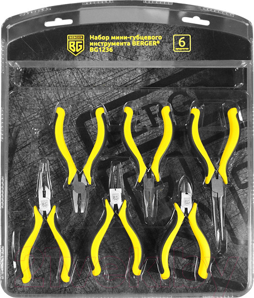 Изображение товара Набор губцевого инструмента BERGER BG1236 (6 предметов)