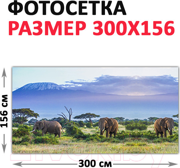 Изображение товара Фотофасад Arthata Слоны / FotoSetka-300-18 (300x156)