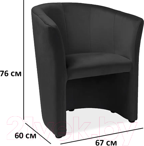 Изображение товара Кресло мягкое Signal TM-1 Velvet (Bluvel 19 черный)