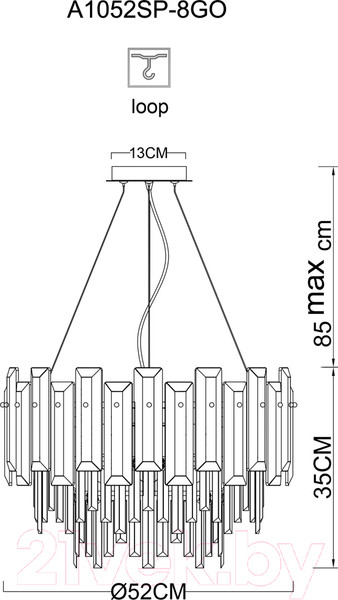 Изображение товара Люстра/потолочный светильник Arte Lamp Nicoletta A1052SP-8GO