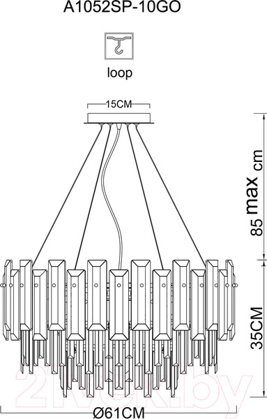 Изображение товара Люстра Arte Lamp Nicoletta A1052SP-10GO